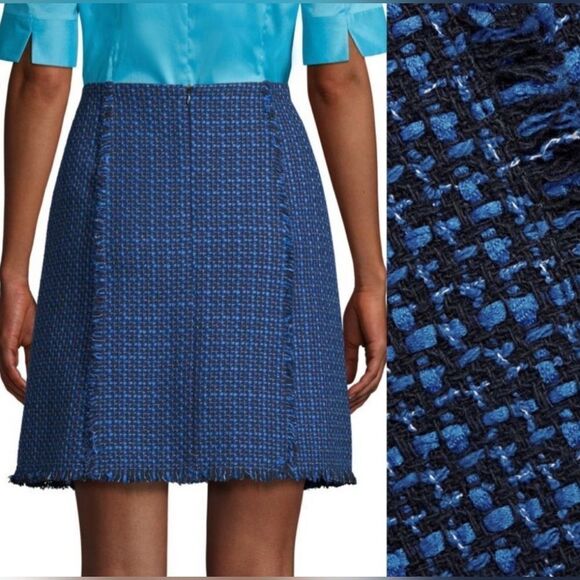 NWT Hugo Boss Blue Tweed Vomanda Suit Skirt size 4 - Picture 2 of 5